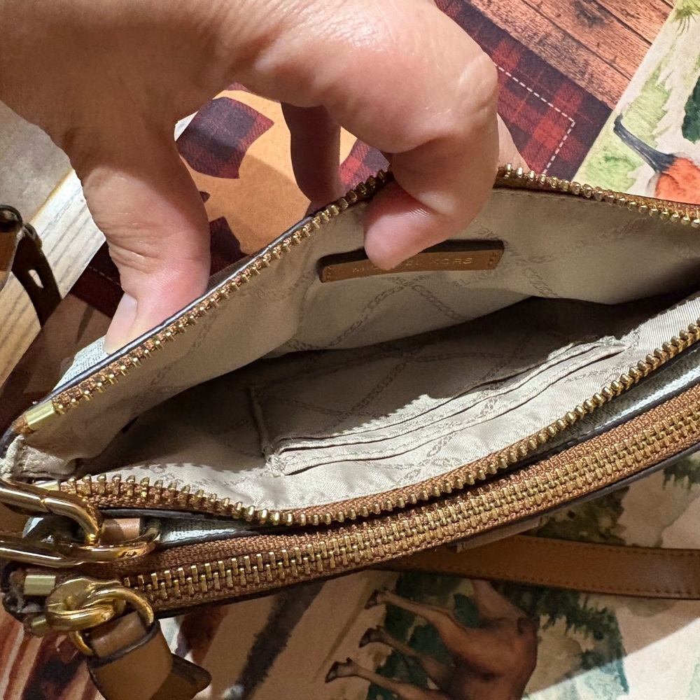 Michael Kors Tan Leather Wristlet